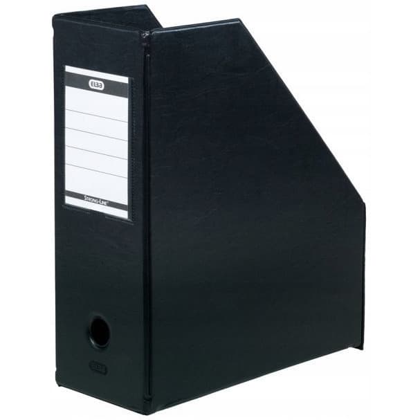Pojemnik na czasopisma dokumenty A4 gazetownik 11cm PVC czarny 100400637 ELBA