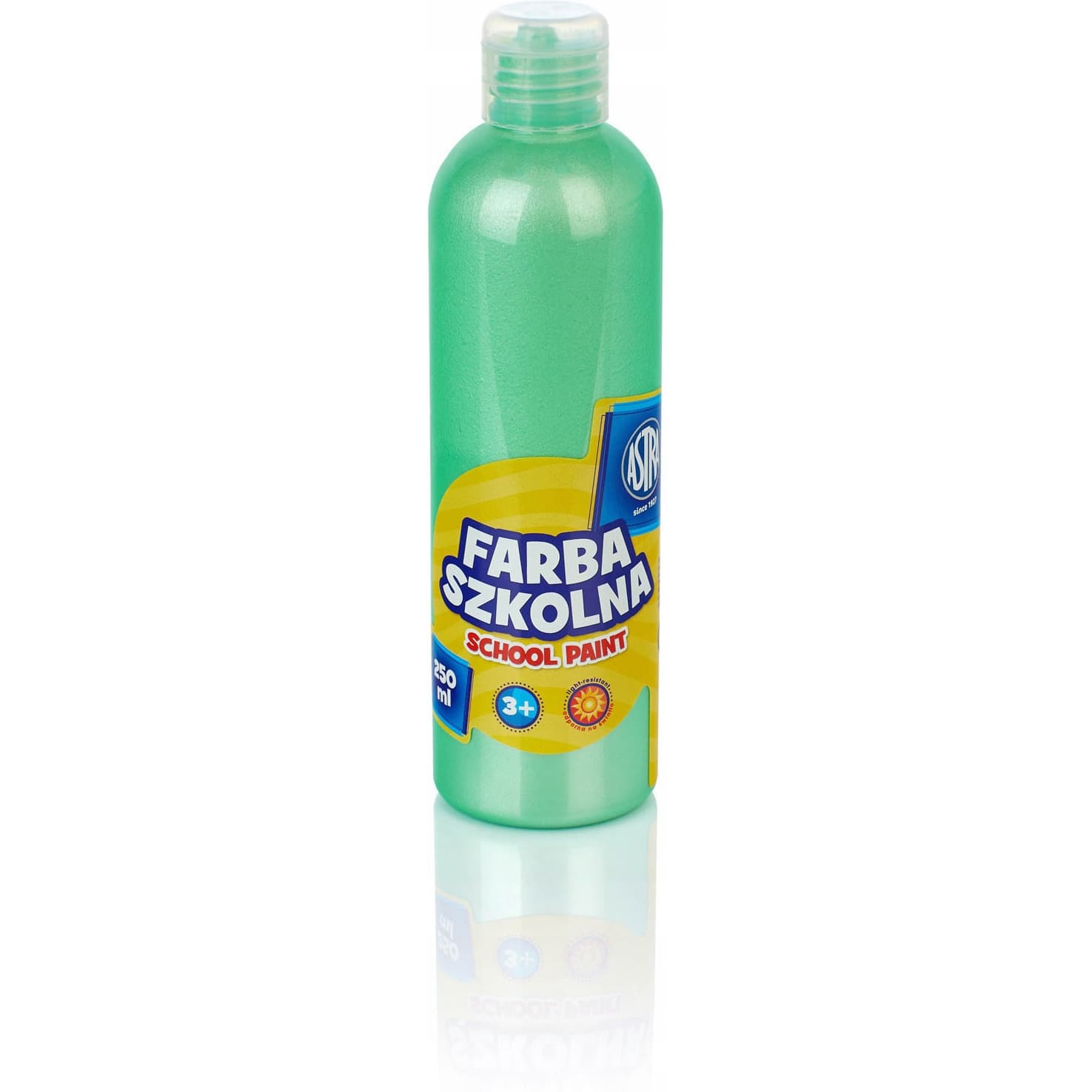Farba plakatowa szkolna 250ml perłowa zielona 301217037 ASTRA
