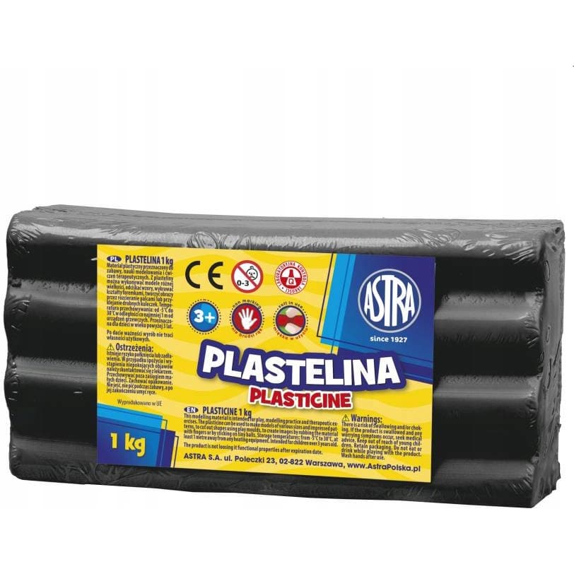 Plastelina szkolna dla dzieci 1kg czarna 303111024 ASTRA