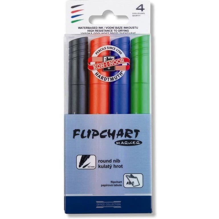 Marker do FLIPCHARTU 4kolory okrągła końcówka 1405 KOH-I-NOOR