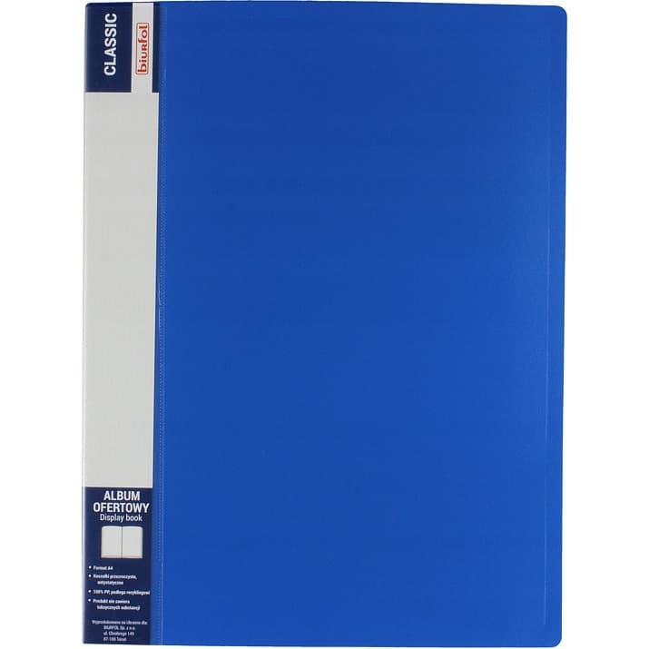 Album ofertowy na dokumenty 10 kieszeni CLASSIC niebieski AOF-01-03 BIURFOL