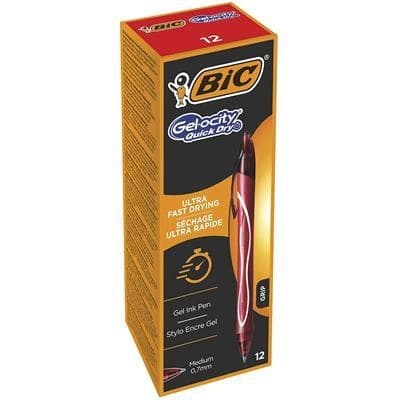 Długopis żelowy Gelocity QUICK DRY Czerwony pudełko 12szt. 949874 BIC
