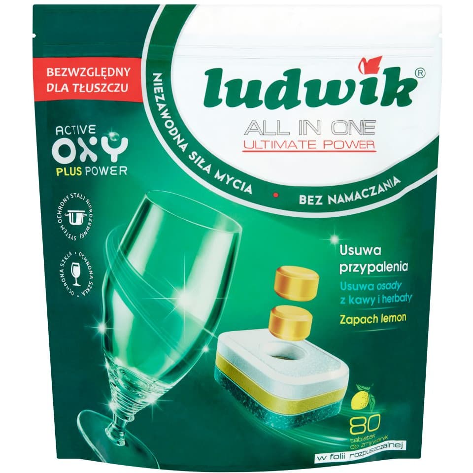 Tabletki do zmywarki LUDWIK(80 tabletek) ULTIMATE POWER zapach Lemon All In One