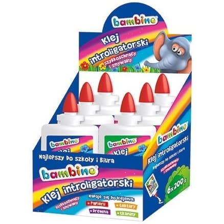 Klej introligatorski 250g Display 6 sztuk BAMBINO St.Majewski