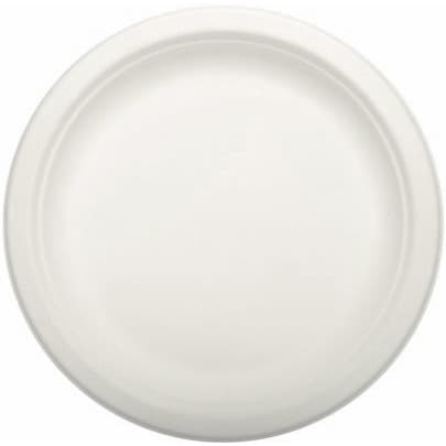 Talerz z trzciny cukrowej 18cm, biały(50szt)84582/89734/29570 100% biodegradowalny