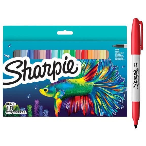 Markery permanentne SHARPIE FISH 18 kolorów 2201230