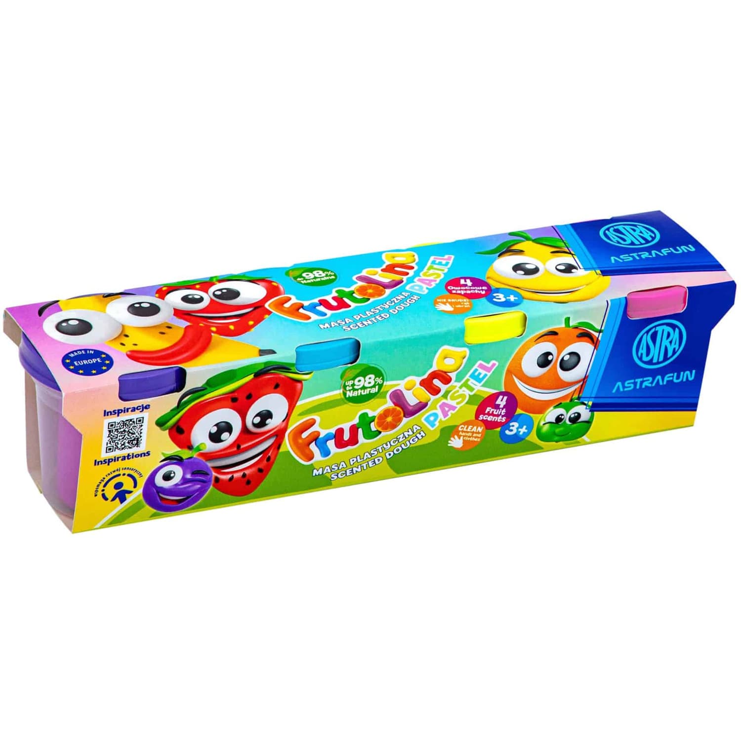 Masa plastyczna FRUTOLINA pastelowa zestaw 4 sztuk x 100g 336122013 ASTRA