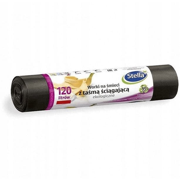 Worki na śmieci 120L ekologiczne z taśmą (LDPE) (10szt) STELLA WNS-6356