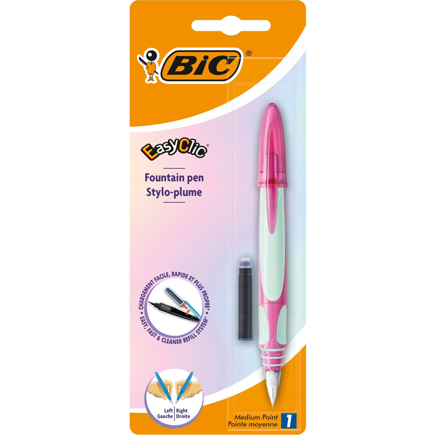 Pióro wieczne + naboje(6) + wymazywacz EasyClic 993084 BIC