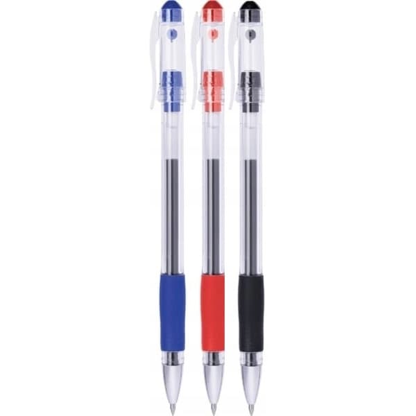Komplet pióro żelowe 0,5mm 3 szt w etui czarne, czerwone, niebieskie GF-EKO RYSTOR