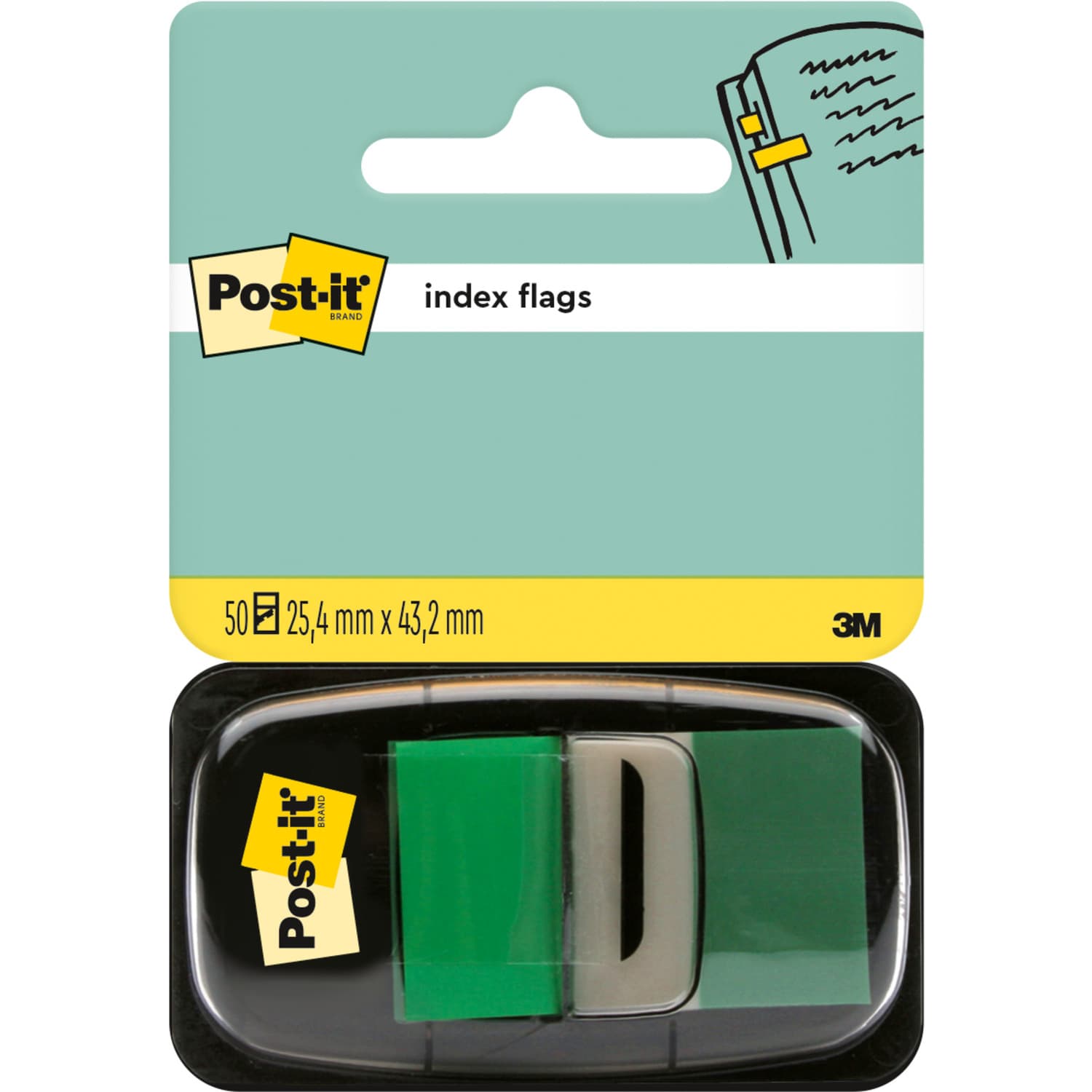 Zakładki indeksujące POST-IT 25x43mm zielone 680-3 50sztuk 3M