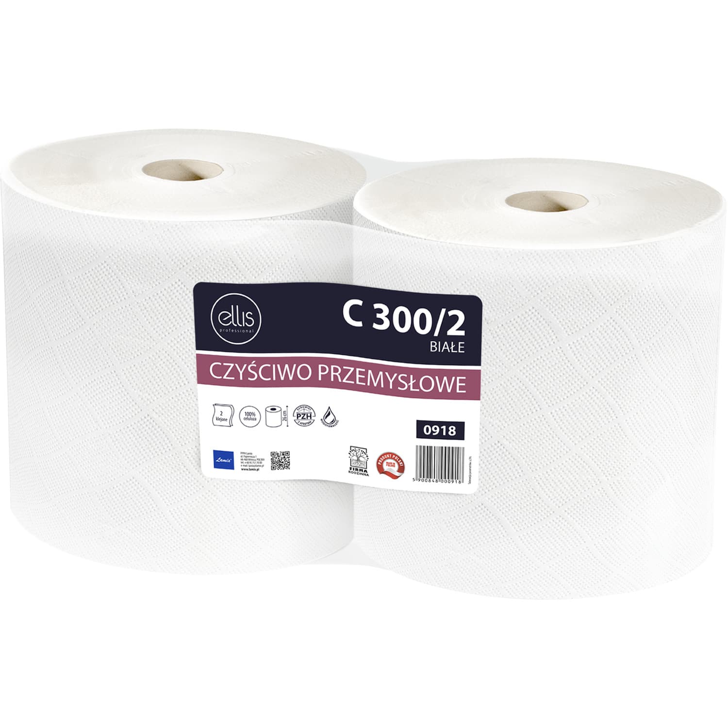 Czyściwo 290m 2warstwy 100%celuloza (2sztuki) ELLIS PROFESSIONAL 0918