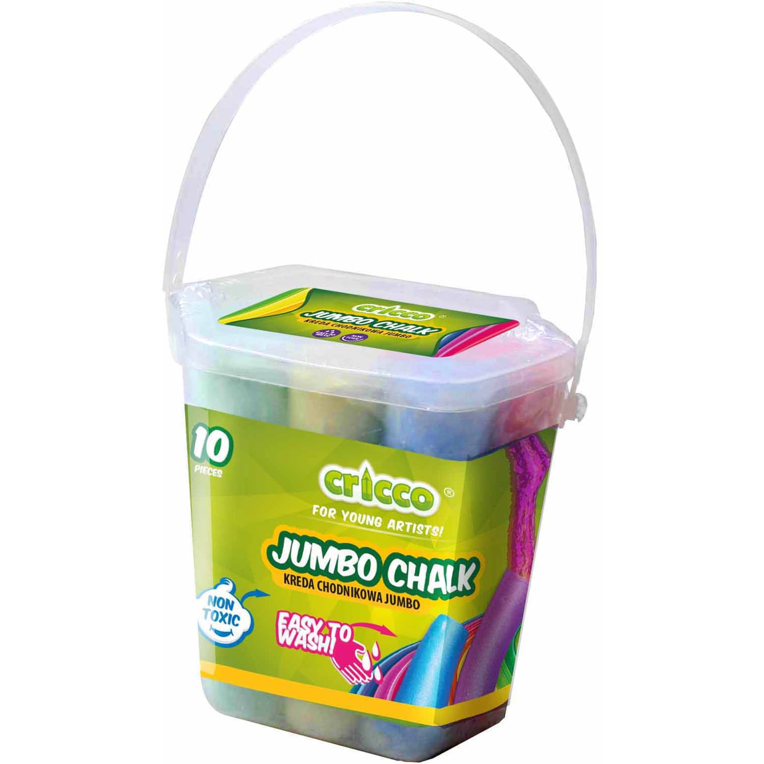 Kreda kolorowa jumbo CRICCO 10sztuk WIADERKO CR301PB10