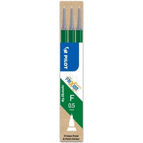 Wkład FRIXION POINT 0,5mm zielony (3szt) PIRBLS-FRP5-G-S3 PILOT