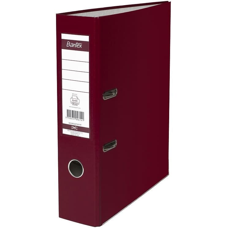 Segregator na dokumenty A4 80mm XXL bordowy z szyną 100551791 BANTEX