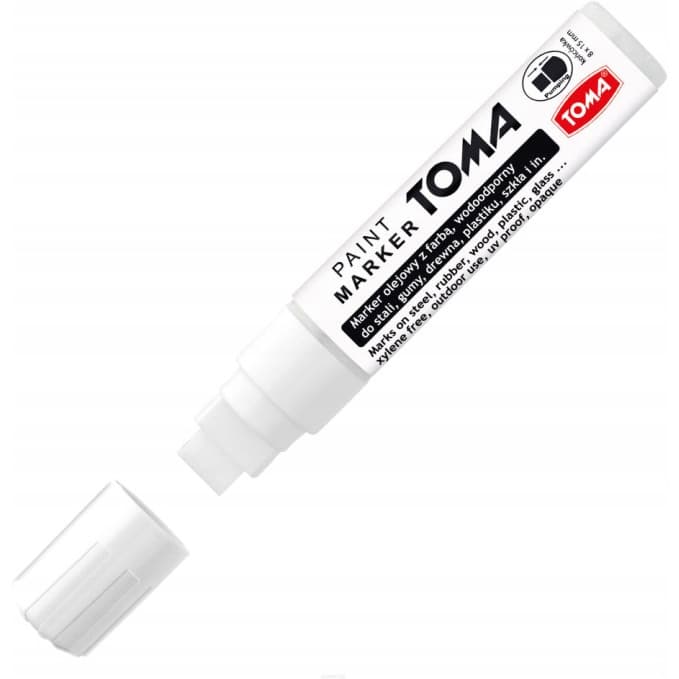 Marker olejowy JUMBO biały 15x8mm TO-443 TOMA