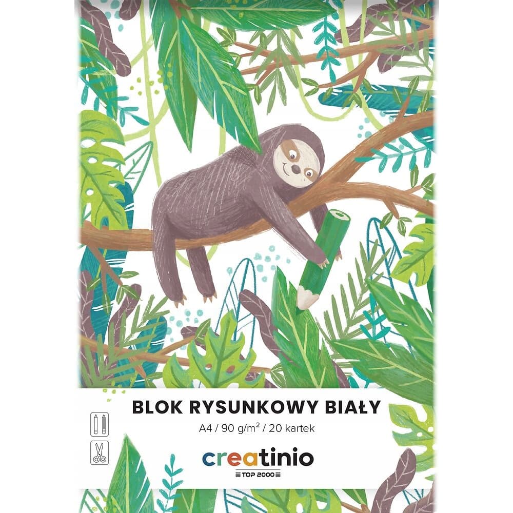 Blok rysunkowy szkolny A4 biały 20 kartek 90g 400176663 TOP 2000