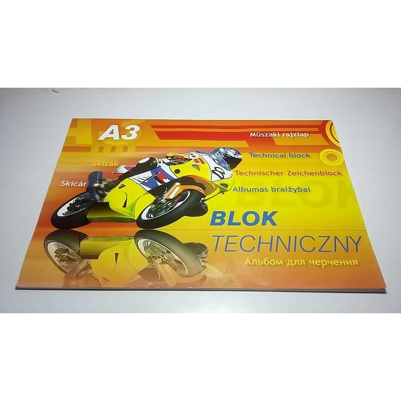 Blok techniczny A3 10k 250g biały KRESKA