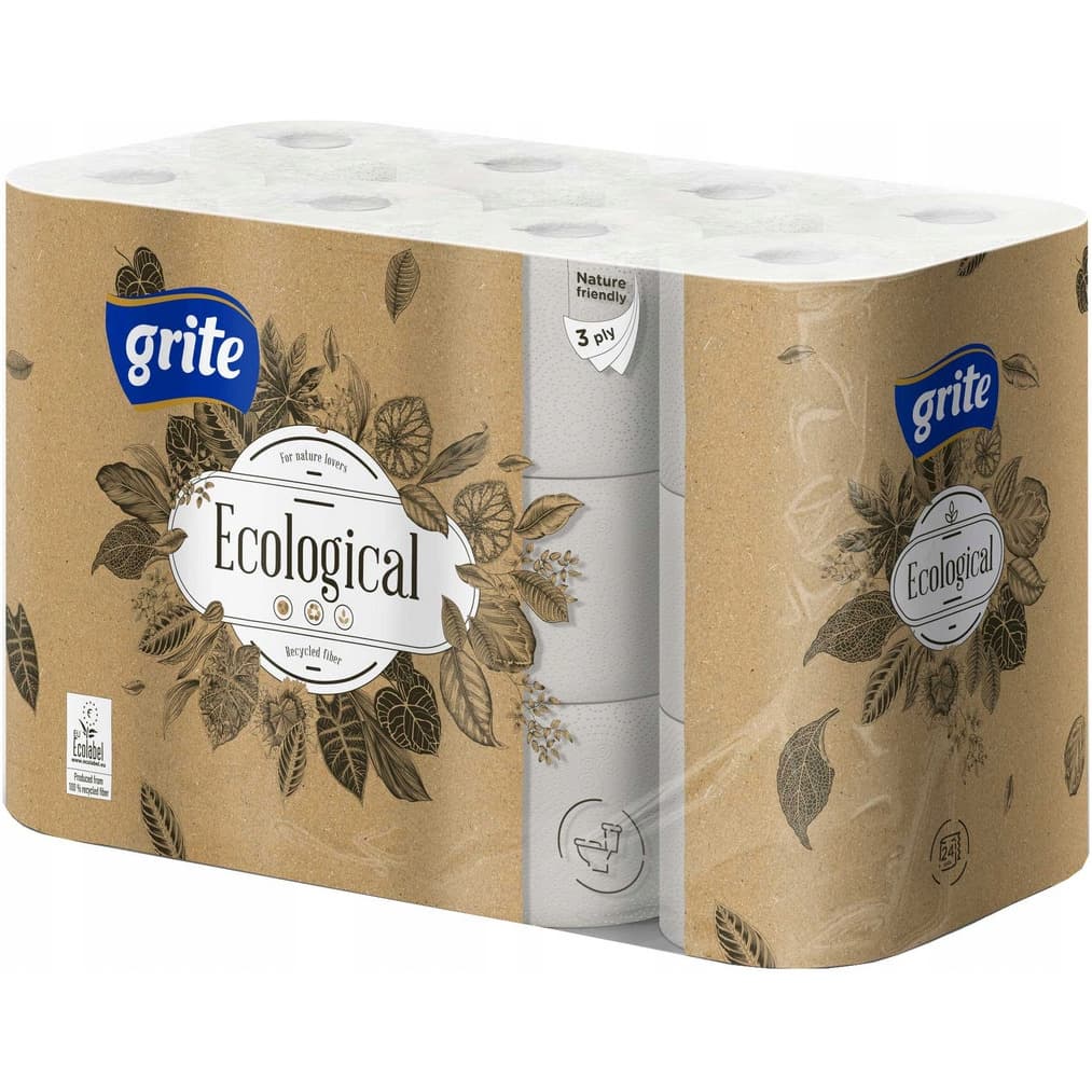 Papier toaletowy GRITE Ecological (24 rolki) 3 warstwy 135 listków