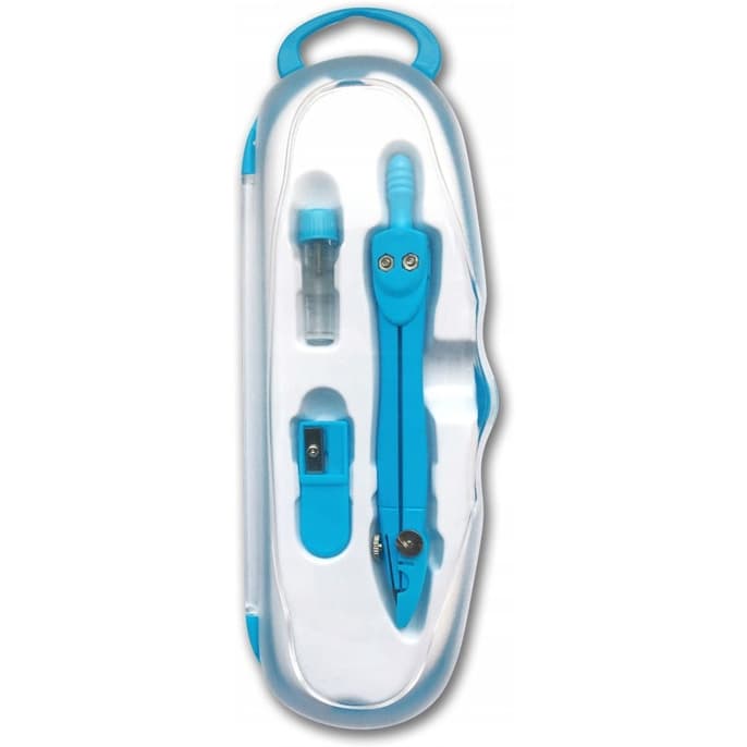 Cyrkiel szkolny z grafitem 2mm ( grafity +temperówka) PC-101 niebieski w etui TT7633 PENMATE