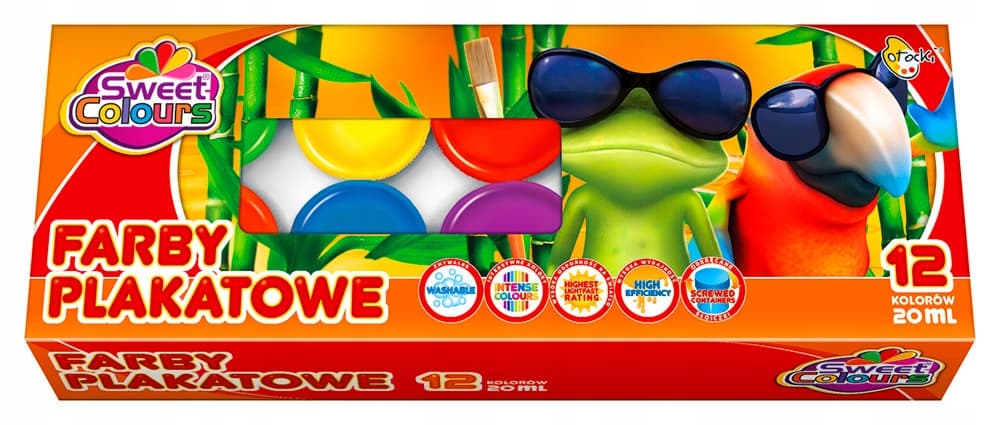 Farby plakat 12 kolorów 20ml. OTOCKI