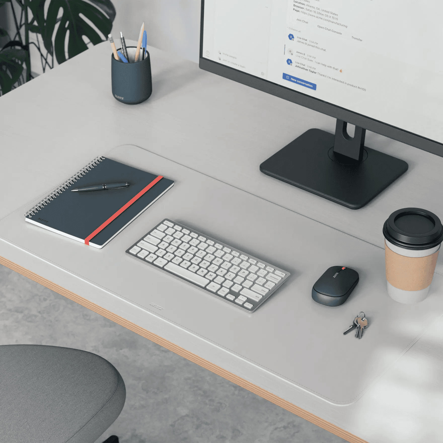 Mata na biurko 800x400mm jasnoszara 53820085 LEITZ