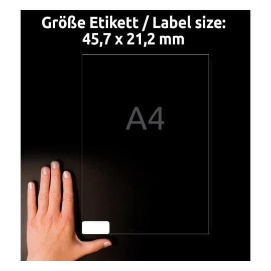 Etykiety foliowe białe HEAVY DUTY 45,7x21,2mm (8 arkuszy = 384 etykiety) L4778-8 AVERY ZWECKFORM