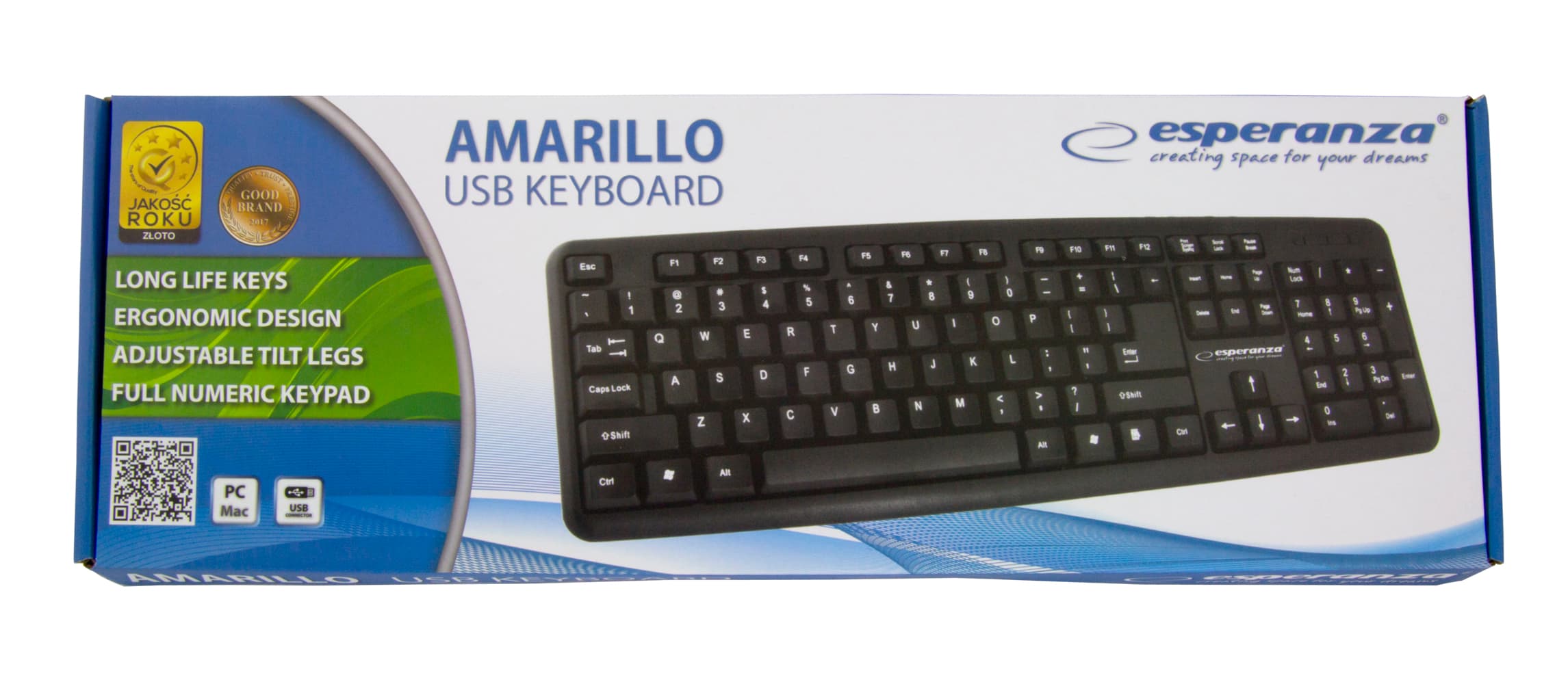 Klawiatura ESPERANZA AMARILLO USB EK134