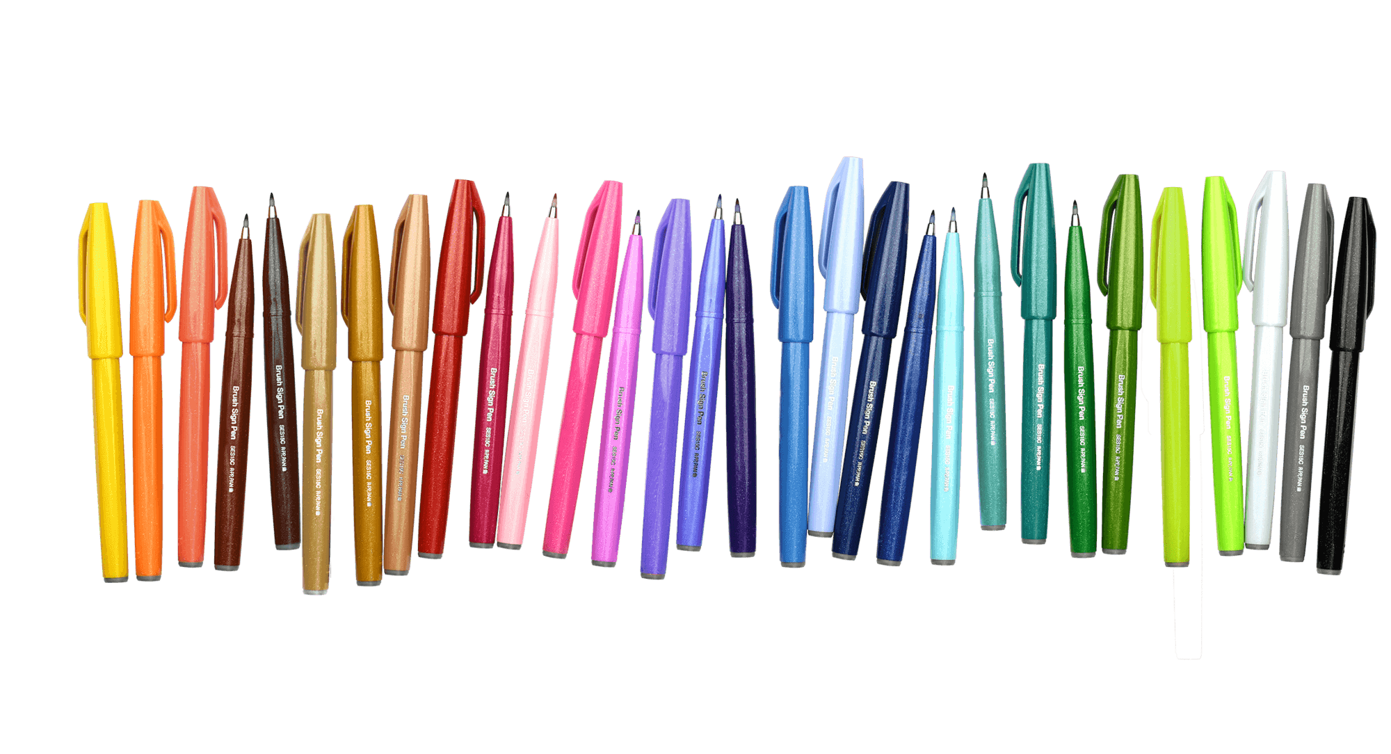 Pisak BRUSH SIGN PEN limonkowy SES15C-K2 PENTEL