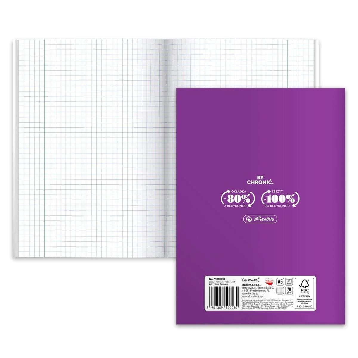 Zeszyt szkolny przedmiotowy A5 60 kartek w kratkę 70g FIZYKA 400198103 HERLITZ