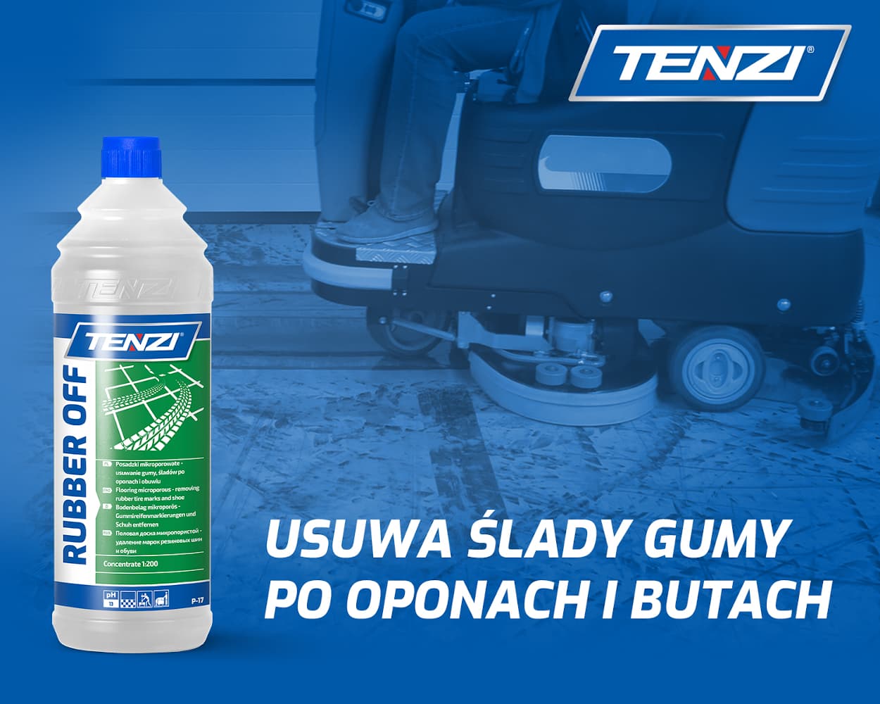 Płyn TENZI RUBBER OFF do usuwania śladów po oponach, gumie, klejach 1l. koncentrat (P-17/WPP017A001BF000)