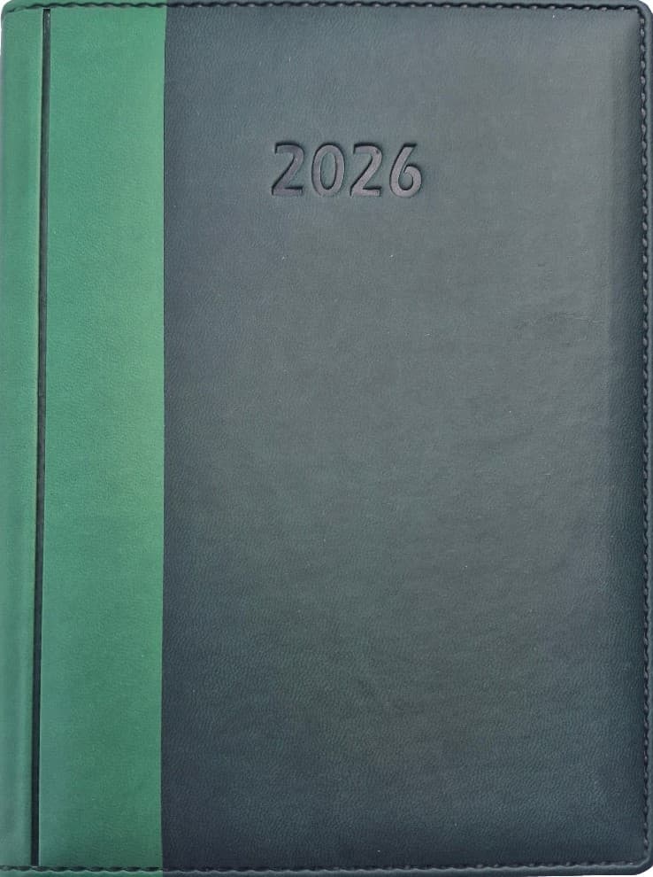 Terminarz A5 dzienny, okładka skóropodobna - szyta - wycinane registry K2 BESKIDY