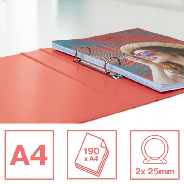 Segregator ringowy Esselte Colour`Breeze A4 42mm 2 ringi koralowy 628433