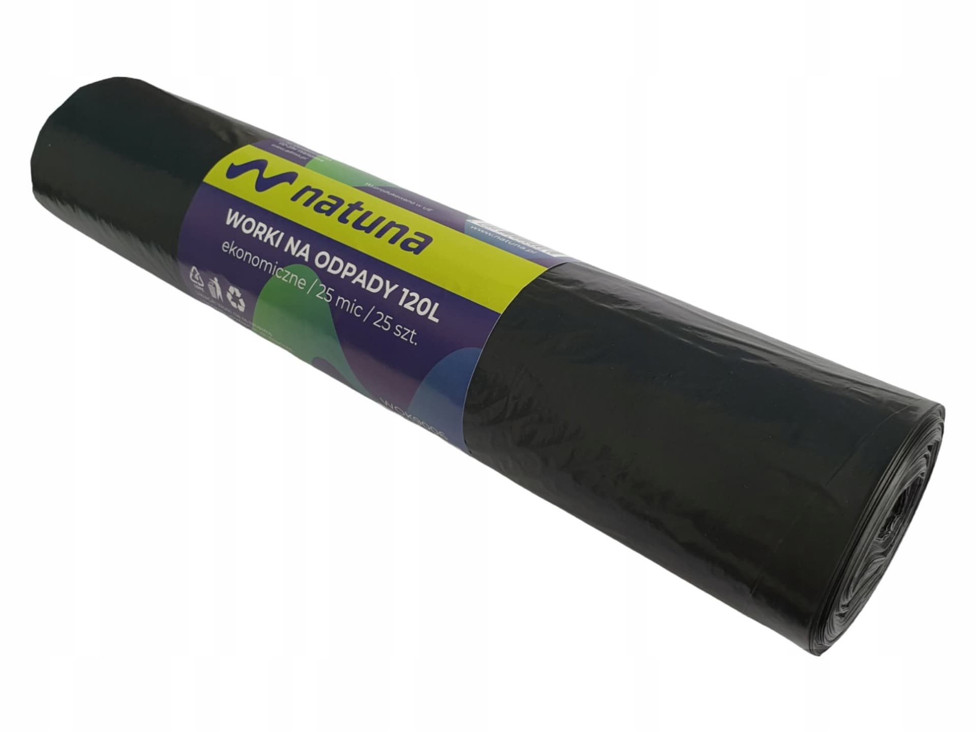 Worki na śmieci 120L 25mic LDPE ekonomiczne NATUNA (25szt)