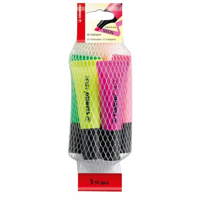 Zakreślacz STABILO neon komplet 5szt. 72/5-2