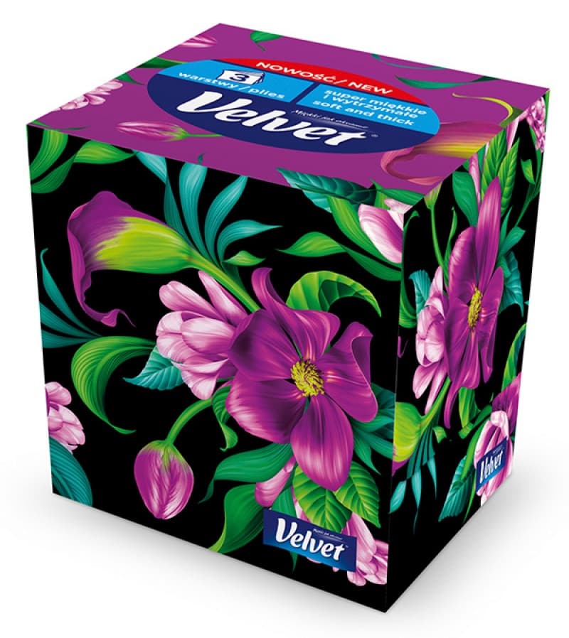 Chusteczki VELVET STYLE (56sztuk) CUBE 3warstwy 61250525
