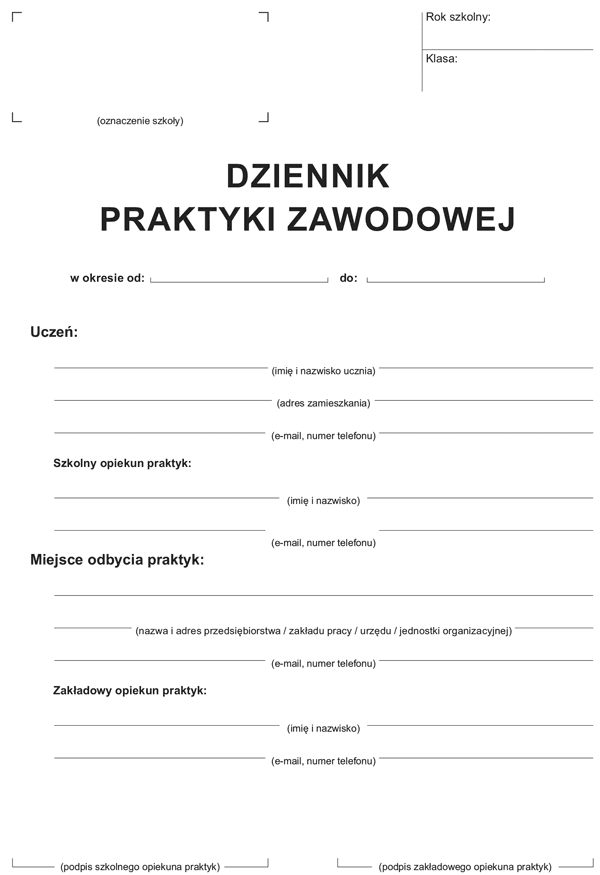A-100-3 Dziennik praktyki zawodowej A5 Michalczyk i Prokop