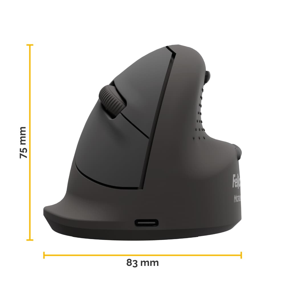 Mysz ergonomiczna PLUS pionowa, praworęczna czarna BREYTA 100143581 FELLOWES
