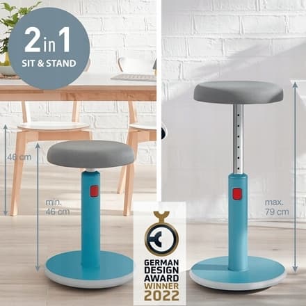 Zestaw Ergonomiczny stołek Ergo Cosy niebieski 65180061 + Podstawka pod laptopa Ergo Cosy niebieska