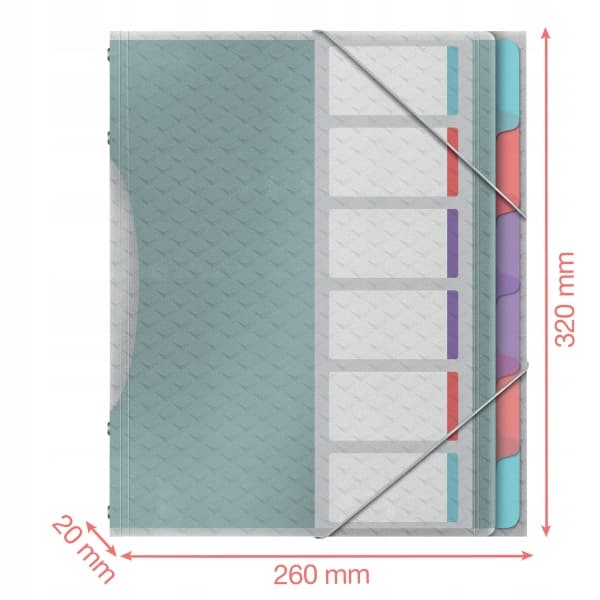 Teczka segregująca z 6 przekładkami ESSELTE COLOUR"ICE z 626255