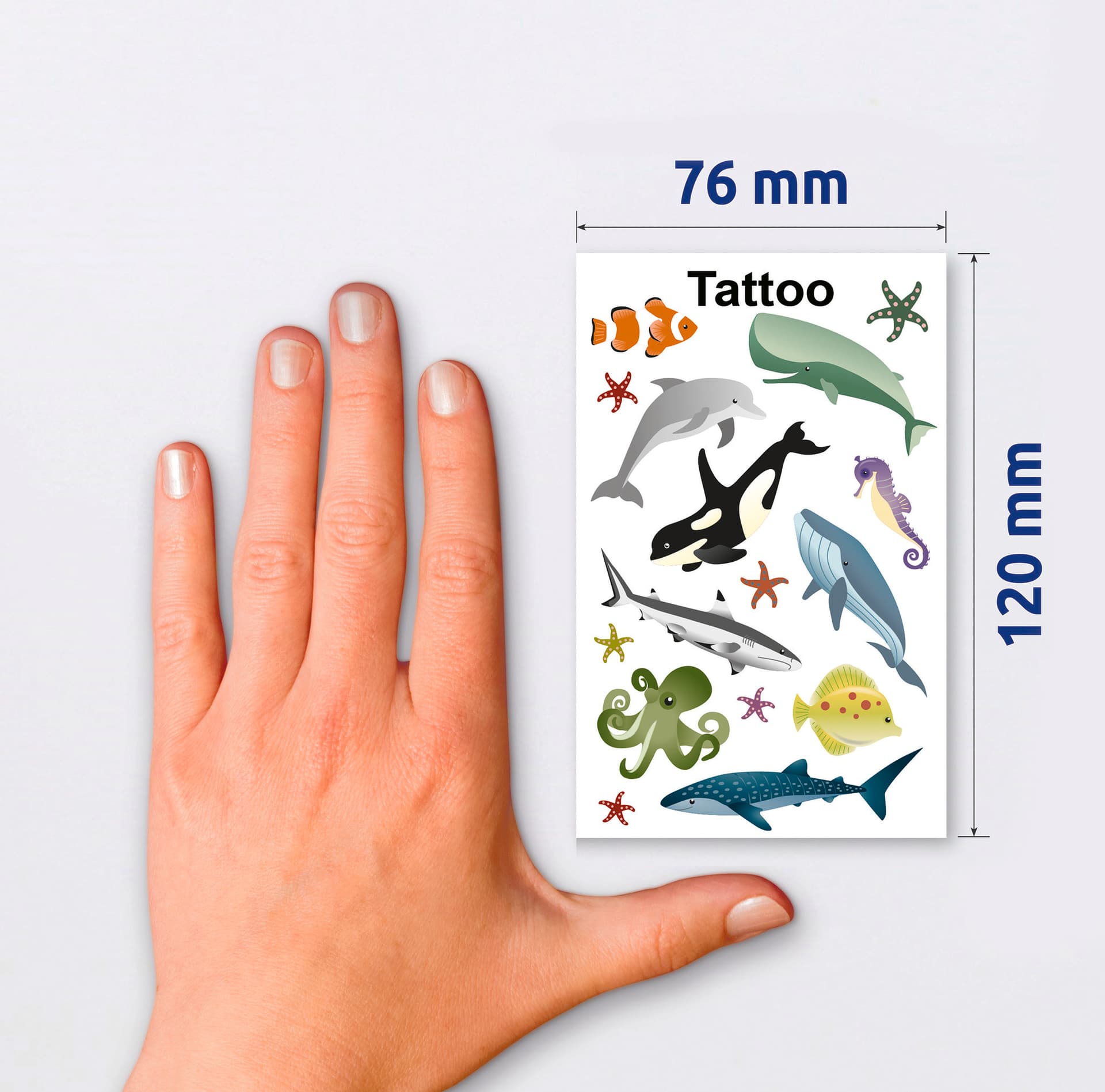 Naklejki tatuaże dla dzieci MORSKIE ZWIERZĘTA 56765 Z-DESIGN KIDS TATTOO AVERY ZWECKFORM