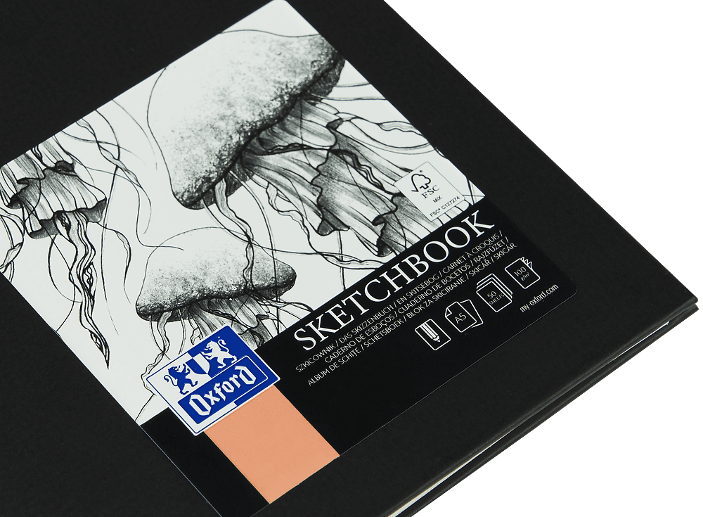 Szkicownik Sketchbook A5 50k 100g czarny 400152644 OXFORD