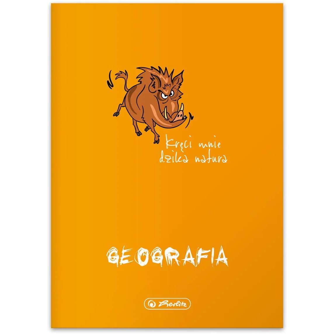 Zeszyt szkolny przedmiotowy A5 60 kartek w kratkę 70g GEOGRAFIA 400198100 HERLITZ