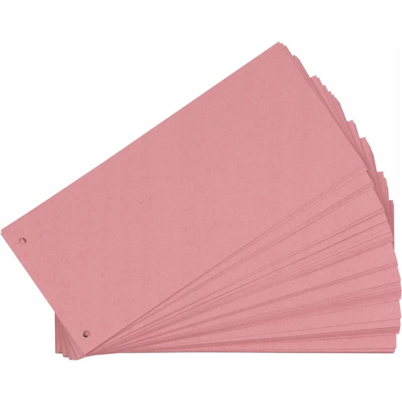 Przekładki do segregatora kartonowe 1/3 A4 105x240mm czerwona 100 sztuk 100205027 OXFORD