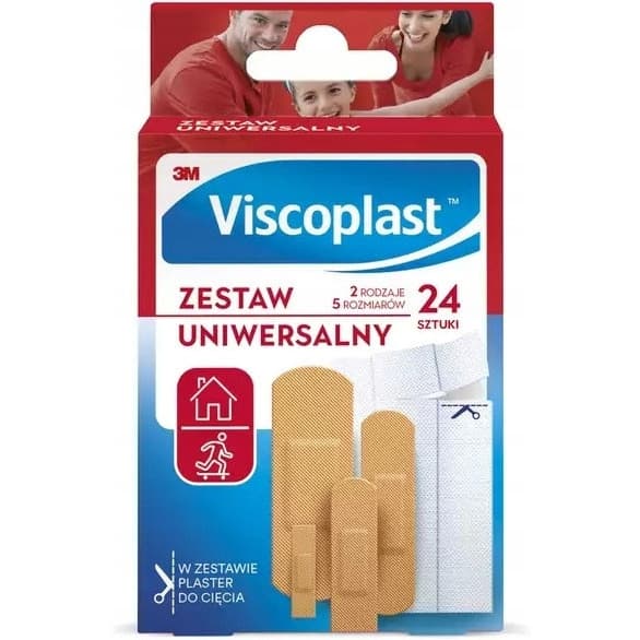Plastry uniwersalne VISCOPLAST mix 24sztuki 3M-4054596798328