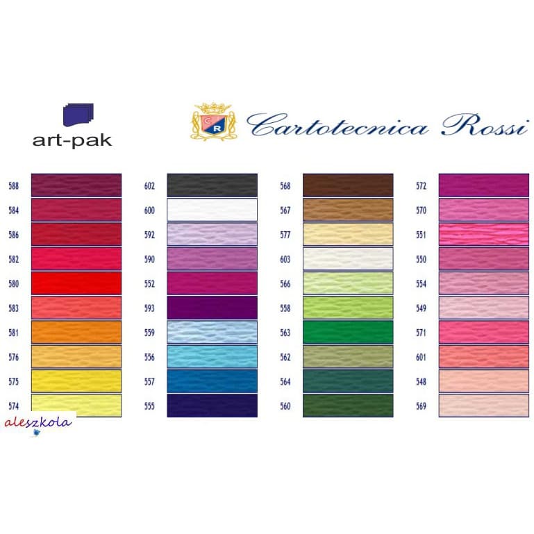 Bibuła karbowana, włoska gruba 180g ciemno czerwony 586 Cartotecnica Rossi