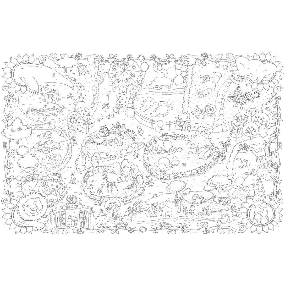 Kolorowanka podłogowa XXL 120x80cm Zoo PP-000103 MONUMI