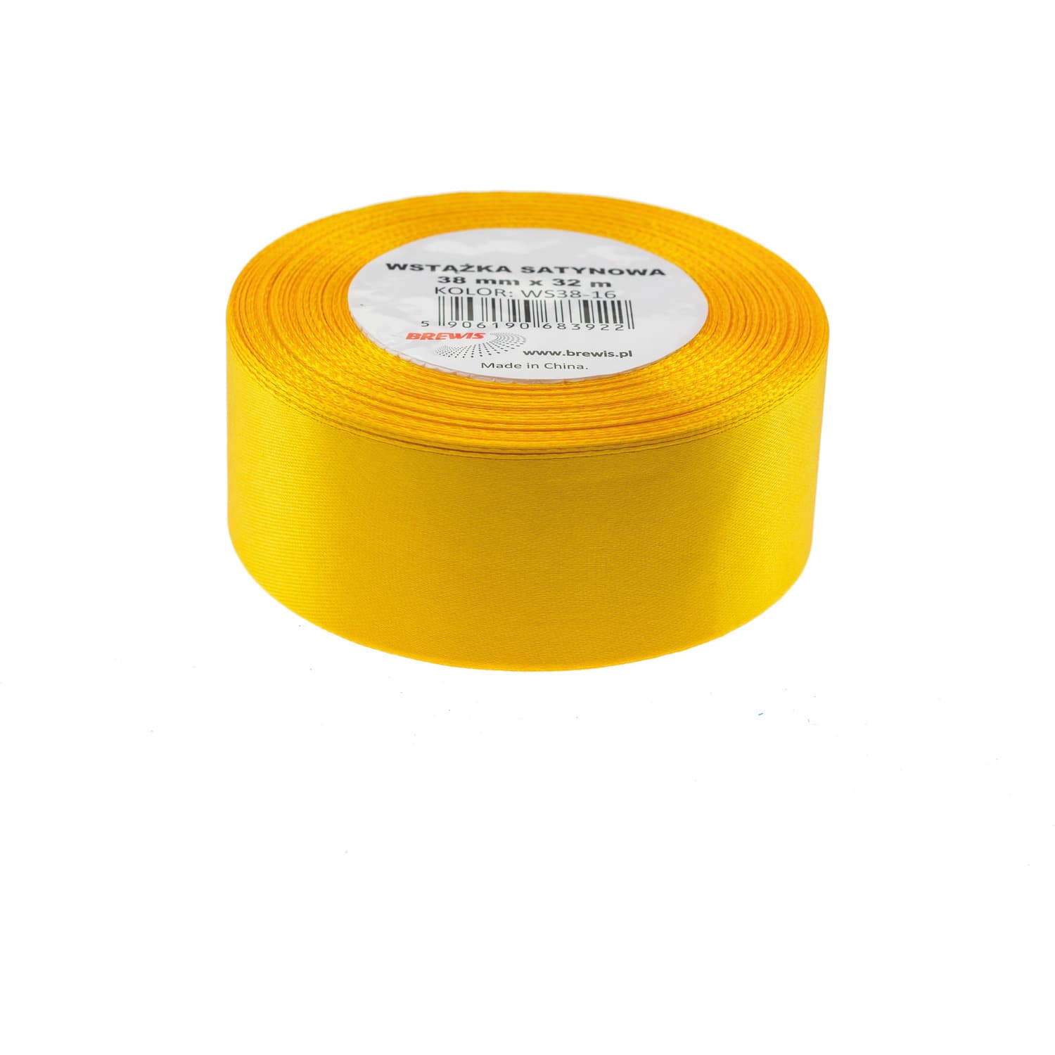 Wstążka satynowa 38mm/32m żółta BREWIS