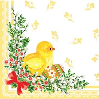 Serwetki Wielkanocne do koszyczka 33x33cm papierowe 20 sztuk na stół WN-032 AHA
