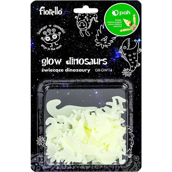 Ozdoby fluorescencyjne DINOZAURY miks 24szt. GR-GW14 170-2810 FIORELLO